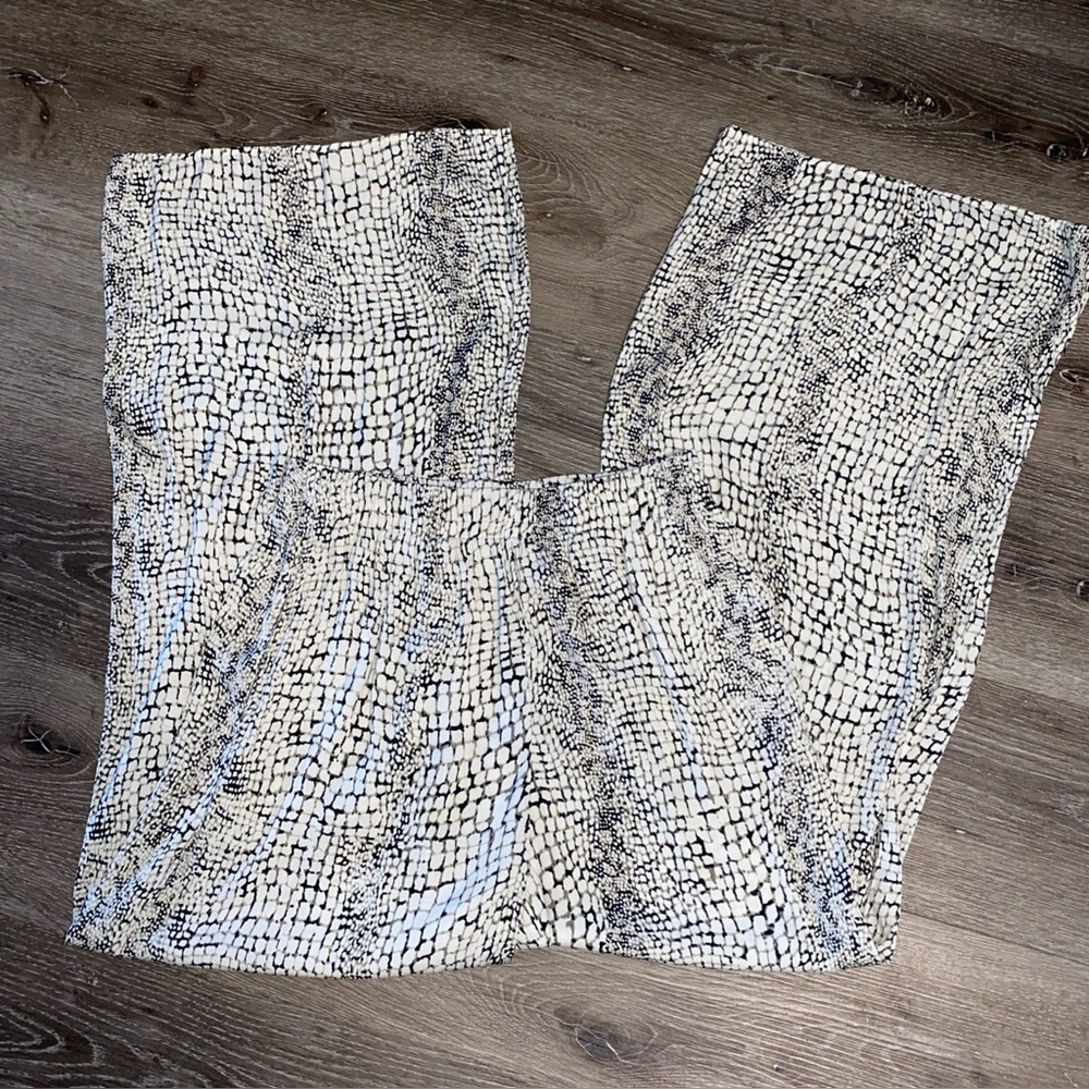 🔶Philosophy Wide Leg Elastic Waist Pants Size S Black & White - Picture 2 of 4